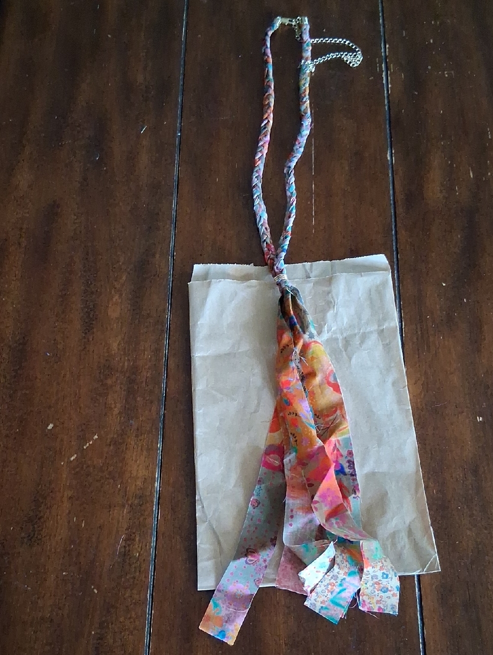 Natural Life Boho Multicolor Fabric Tassel Necklace